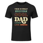 Cool Dad saying, Vintage Look, Fathers Day T-Shirt in Black - front view