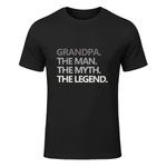 Grandpa The Man The Myth The Legend Men Gift Father's Day in Black - front view