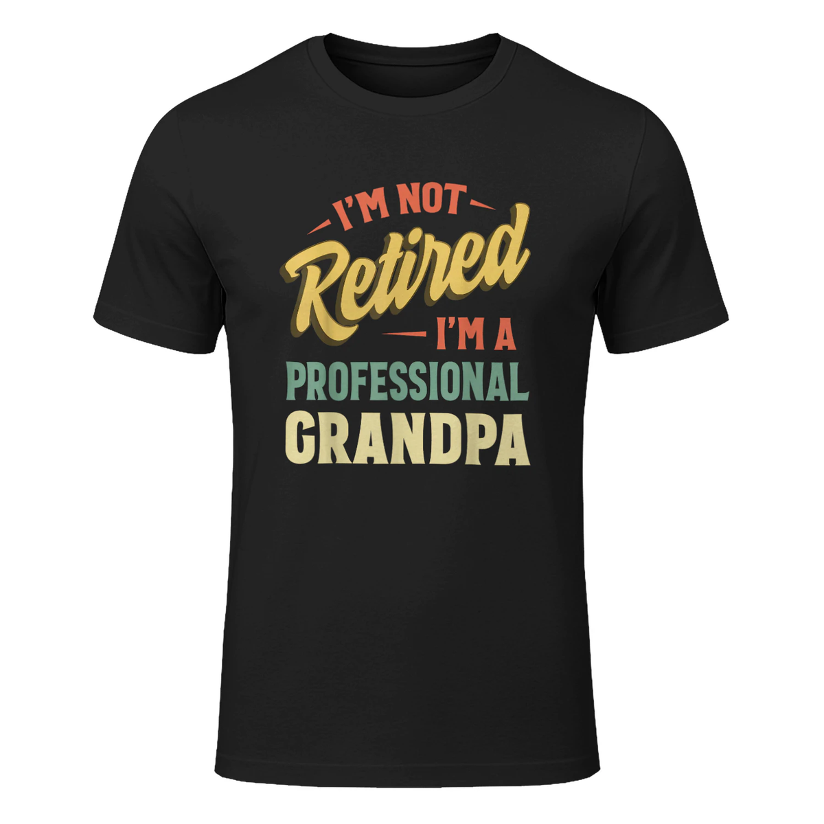 Grandpa Shirt for Men Funny Fathers Day Retired Grandpa in Black - front view