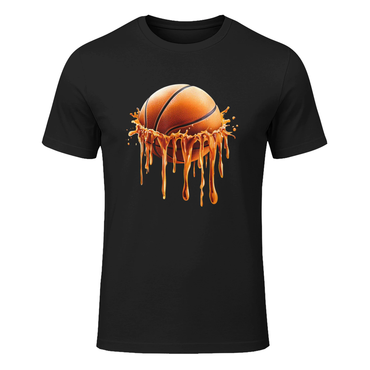 Basketball Drip Graphic T-Shirt in Black - front view