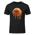 Basketball Drip Graphic T-Shirt in Black - front view