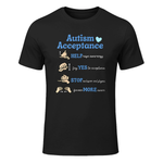 Autism Awareness Acceptance Hand Neurodiversity SPED Teacher T-Shirt in Black - front view
